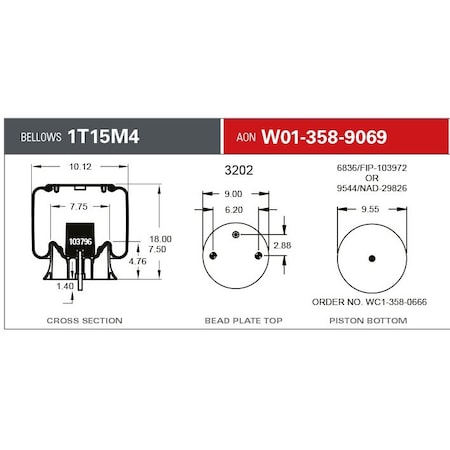 Firestone Air Spring, Suspension, Carton Qty 8 W013589069